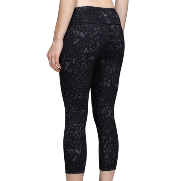 Lululemon Wunder Under Crop II *Full-On Luon Star Crushed Coal Black Women's 6 - Picture 1 of 13